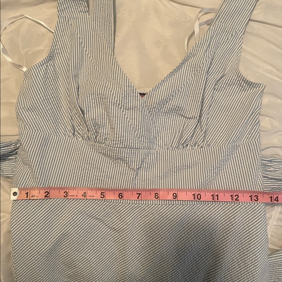 Vineyard Vines Blue & White Seersucker Dress Size 8 - Picture 8 of 9